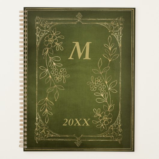  Boek  Monogram Geguld Goud Planner (Voorkant)