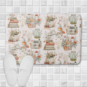 Boek Mushroom Floral Whimsical Cottagecore Pattern Badmat