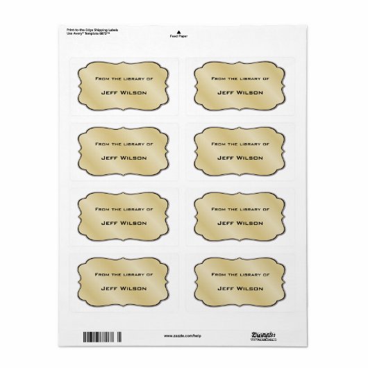 Boek naambordlabels etiket (Full Sheet)