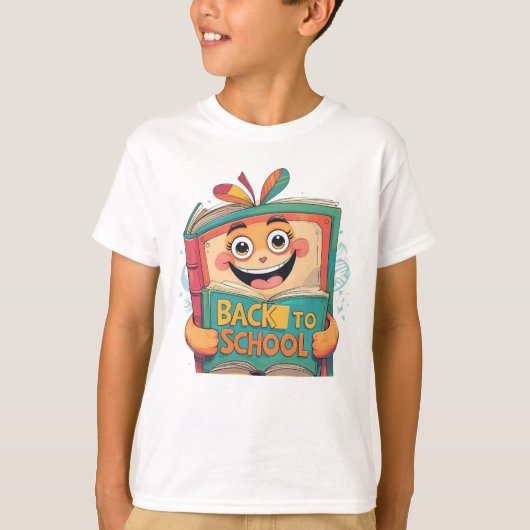 Boek naar school - Leuk en speels Back-to-School T T-shirt (Voorkant)