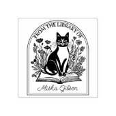 Boek Natuur Bloemen Boekachtige Kat, Aangepast Ex- Rubberstempel (Afrduk)