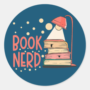 Boek Nerd-boekhandboek lezen Reader Ronde Sticker