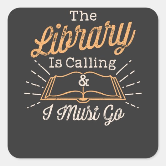 Boek Nerd - de bibliotheek roept Vierkante Sticker (Voorkant)
