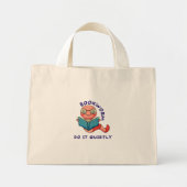 Boek Nerd lezen Lover Boek Worm Schattigee Cartoon Mini Tote Bag (Voorkant)