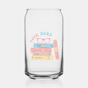 Boek Nerd Meisje Retro Design Blikvorm Glas