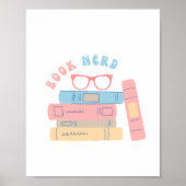 Boek Nerd Meisje Retro Design Poster (Voorkant)