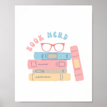 Boek Nerd Meisje Retro Design