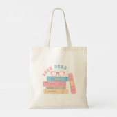 Boek Nerd Meisje Retro Design Tote Bag (Achterkant)