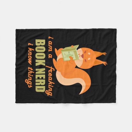 Boek Nerd Squirrel Fleece Deken (Voorkant (Horizontaal))