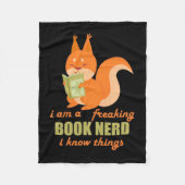 Boek Nerd Squirrel Fleece Deken (Voorkant)