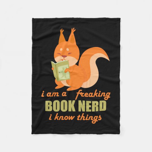Boek Nerd Squirrel Fleece Deken (Voorkant)