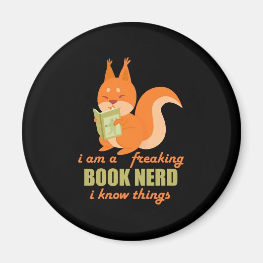 Boek Nerd Squirrel Magneet (Voorkant)