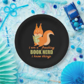 Boek Nerd Squirrel Papieren Bordje (Feest)
