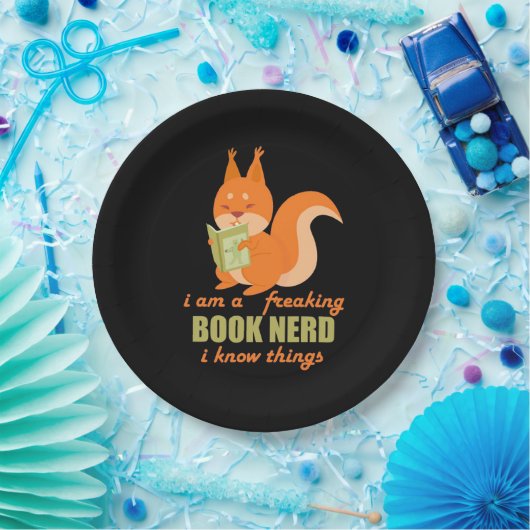 Boek Nerd Squirrel Papieren Bordje (Feest)