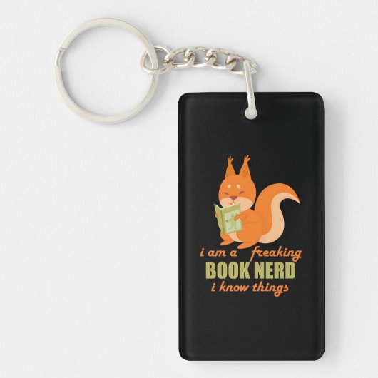 Boek Nerd Squirrel Sleutelhanger (Voorkant)