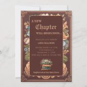  boek Nieuw hoofdstuk Bloemen Baby shower Kaart (Voorkant)