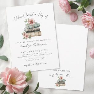 Boek Nieuw Hoofdstuk Bruidsdouche met Bloemen Kaart