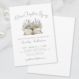 Boek Nieuwe Hoofdstuk Wilde Bloem Baby Shower Kaart