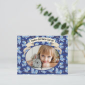 Boek Octopus Blauw Cute Kinderverjaardagsfeest Uit Feestdagenkaart (Staand voorkant)