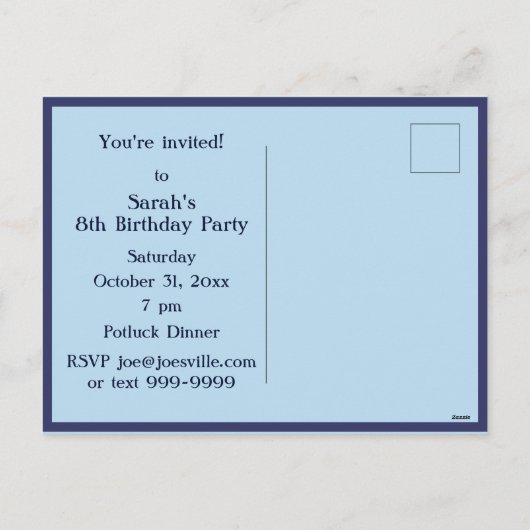 Boek Octopus Blauw Cute Kinderverjaardagsfeest Uit Feestdagenkaart (Achterkant)