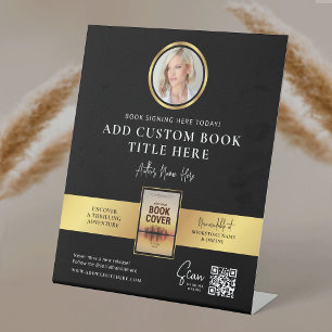 Boek Ondertekening Event Auteur Foto QR Code Faux  Reclamebord Met Voetstuk