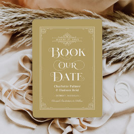 Boek onze datum Antiek Goud Hoesje Bruiloft Save The Date
