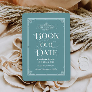 Boek onze datum Gedempte Aqua Hoesje Bruiloft Save The Date