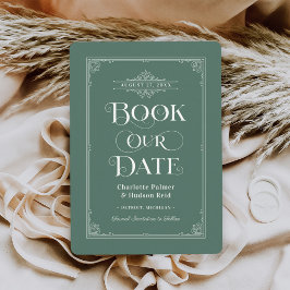 Boek onze datum Groene Boek Hoesje Bruiloft Save The Date