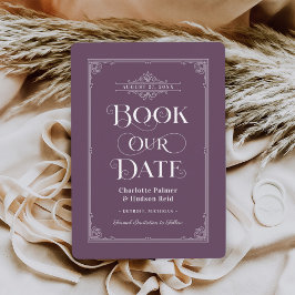 Boek onze datum Paarse Boek Hoesje Bruiloft Save The Date