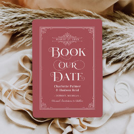 Boek onze datum Rode Vintage Boek Hoesje Bruiloft Save The Date