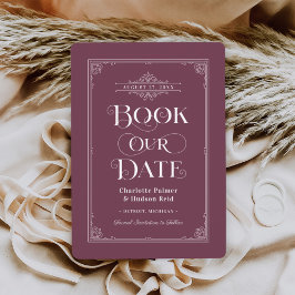 Boek onze datum Wijnrood Hoesje bruiloft Save The Date