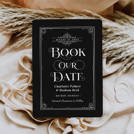Boek onze datum Zwart Boek Hoesje Bruiloft Save The Date