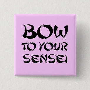 BOEK OP JE SENSEI VIERKANTE BUTTON 5,1 CM