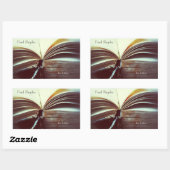 boek open ex libris rechthoekige sticker (Vel)