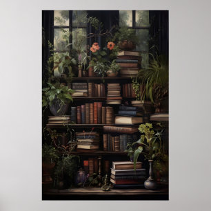 Boek over botanische afdruk, Groene Bibliotheek, V Poster