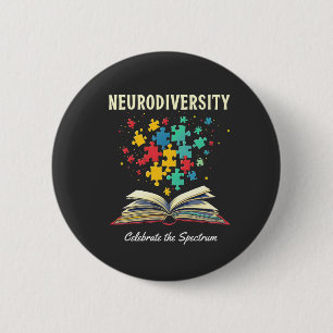 Boek over neurodiversiteit vier het spectrum Autis Ronde Button 5,7 Cm