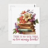 Boek over te veel boeken briefkaart (Voorkant / Achterkant)