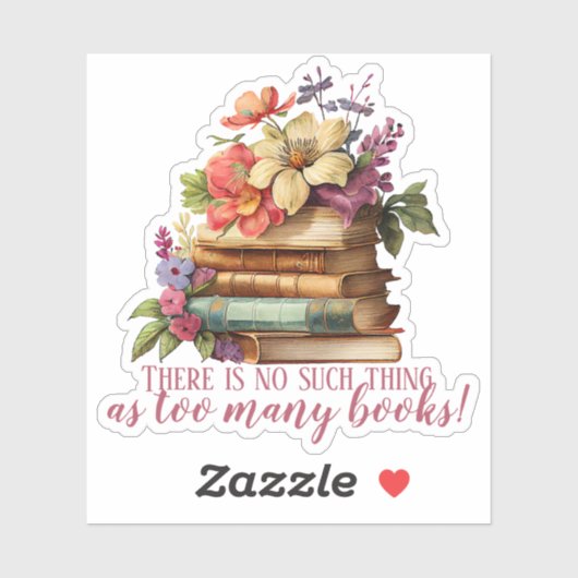Boek over te veel boeken sticker (Vel)