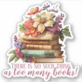 Boek over te veel boeken sticker (Voorkant)