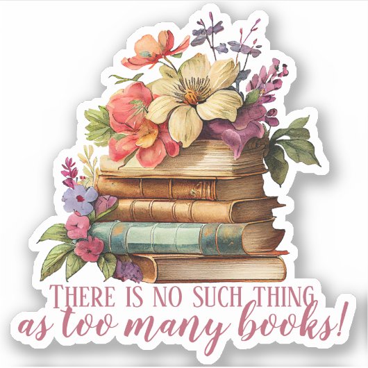 Boek over te veel boeken sticker (Voorkant)