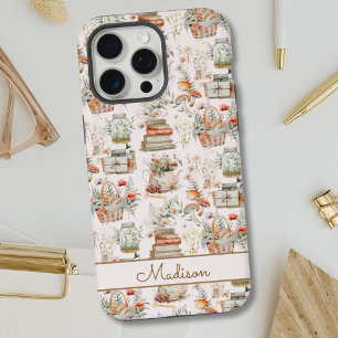 Boek Paddenstoel Bloemige Whimsical Cottagecore pa iPhone 15 Pro Max Case