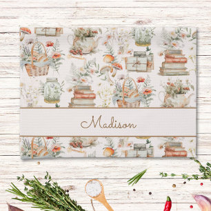 Boek Paddenstoel Bloemige Whimsical Cottagecore Pa Theedoek