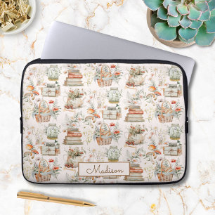 Boek Paddenstoel Bloemige Whimsische Cottagecore p Laptop Sleeve