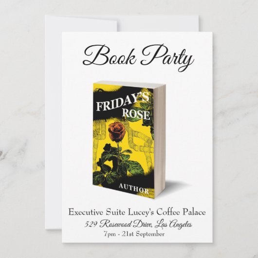 Boek Party Lancering Uitnodiging voor release (Voorkant)