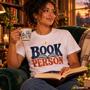 Boek Persoon Retro Typografie Lezer T-shirt