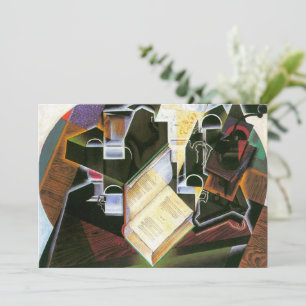 Boek, Pijp en Bril, Juan Gris, Vintage Cubisme Kaart