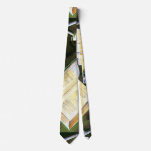 Boek, Pijp en Bril, Juan Gris, Vintage Cubisme Stropdas