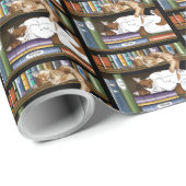 Boek Plank Katten Bibliotheek Cadeaupapier (Rol Hoek)