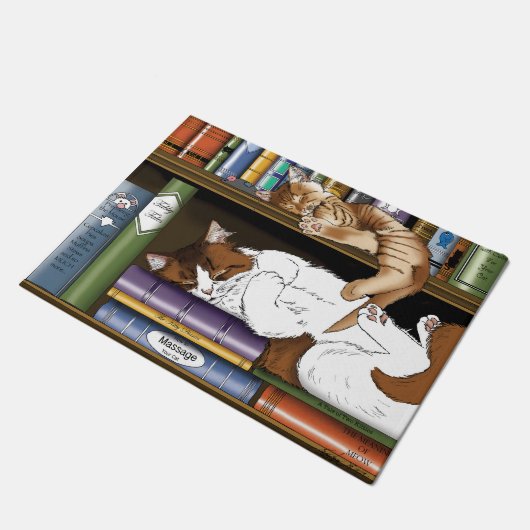 Boek Plank Katten Bibliotheek Deurmat (Schuin)