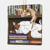 Boek Plank Katten Bibliotheek Keramisch Ornament (Links)